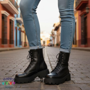 Public Desire Leader Chunky Lace-Up Boots - Size 37