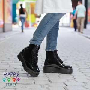 ASOS Black Leather Platform Boots – Size 36