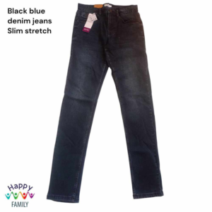 Black blue denim Kiabi jeans slim stretch