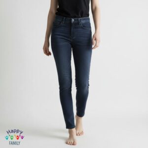 Black blue denim Kiabi jeans slim stretch