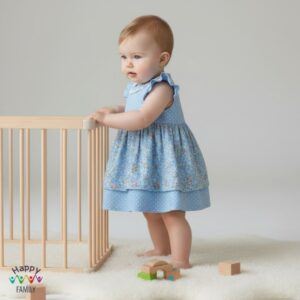 Baby girl blue flower dress